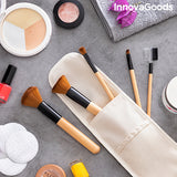Wooden Makeup Brush Set with Carry Case – 5 Piece | InnovaGoods