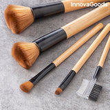 Wooden Makeup Brush Set with Carry Case – 5 Piece | InnovaGoods