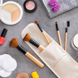 Wooden Makeup Brush Set with Carry Case – 5 Piece | InnovaGoods