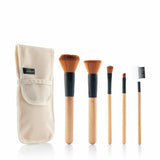 Wooden Makeup Brush Set with Carry Case – 5 Piece | InnovaGoods