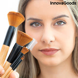 Wooden Makeup Brush Set with Carry Case – 5 Piece | InnovaGoods