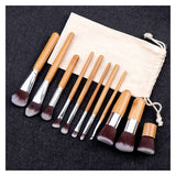 Lucky Beauty Bamboo Makeup Brush Set – 11 Piece Eco-Friendly Kit