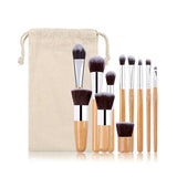 Lucky Beauty Bamboo Makeup Brush Set – 11 Piece Eco-Friendly Kit