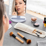 Wooden Makeup Brush Set with Carry Case – 5 Piece | InnovaGoods