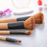 Wooden Makeup Brush Set with Carry Case – 5 Piece | InnovaGoods
