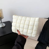 Women Makeup Pouch Padded Quilted Makeup Storage Bag Puffer Makeup Bag Large Cosmetic Organizer Bag Clutch Handbag Beauty Case
