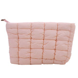 Women Makeup Pouch Padded Quilted Makeup Storage Bag Puffer Makeup Bag Large Cosmetic Organizer Bag Clutch Handbag Beauty Case